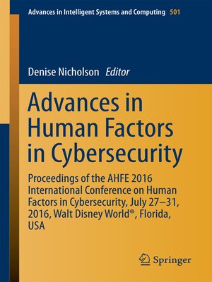 cover image of Advances in Human Factors in Cybersecurity